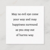 邪悪な目ナザリグッドカルマパスアロンカード スクエア名刺 (裏面)