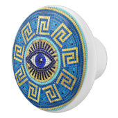 邪悪な目モザイクタイルオーナメント セラミックノブ (右)