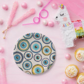 邪悪な目モザイクタイルパターン ペーパープレート (パーティー)