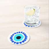 邪悪な目古代ギリシャのトルコの幸運のシンボル ラウンドペーパーコースター (インサイチュ)