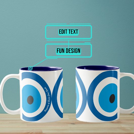 "邪悪な目"グッドラックアミュレットカスタムマググ ツートーンマグカップ