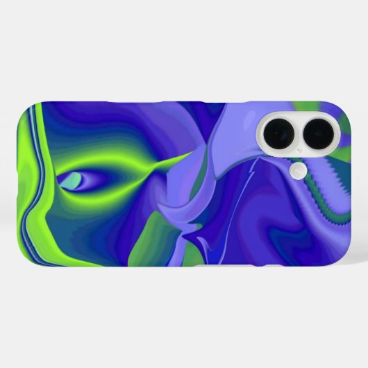 邪悪な目、緑の青い紫の3D抽象芸術 Case-Mate iPhoneケース (裏面 (横))