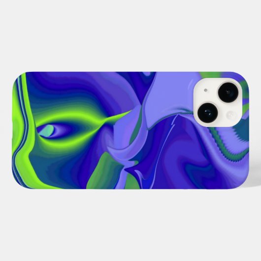 邪悪な目、緑の青い紫の3D抽象芸術 Case-Mate iPhoneケース (裏面 (横))