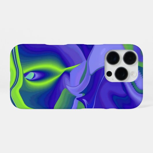 邪悪な目、緑の青い紫の3D抽象芸術 iPhoneケース (裏面横)