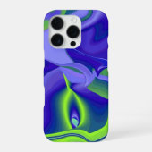 邪悪な目、緑の青い紫の3D抽象芸術 iPhoneケース (裏面)