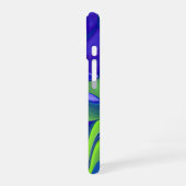 邪悪な目、緑の青い紫の3D抽象芸術 iPhone 16ケース (左側面)