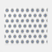 邪悪な眼の防護の記号、青い目  フリースブランケット (正面(横))