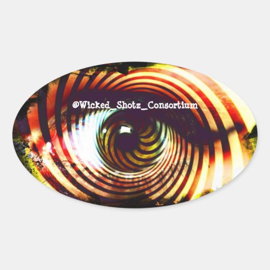 邪悪な眼球 楕円形シール (正面)