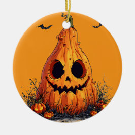 🎃👻 邪悪な笑顔のかぼちゃ スプーキー ハロウィン ✨🕯️ セラミックオーナメント
