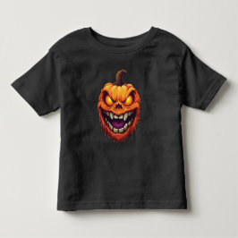 邪悪な笑顔のカボチャの頭 トドラーTシャツ