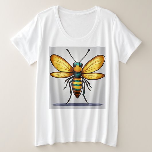 邪悪な蚊の漫画Tシャツ プラスサイズTシャツ (デザイン正面)