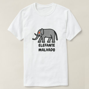 邪悪な象とスペインの文字エレファンテマルバド Tシャツ
