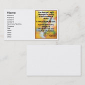 邪悪な賛美歌の聖なる書物、経典の吹き付け塗装を恐れないで下さい 名刺 (正面/裏面)