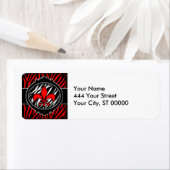 邪悪な赤いゼブラ（紋章の）フラ・ダ・リ記号 ラベル (インサイチュ)