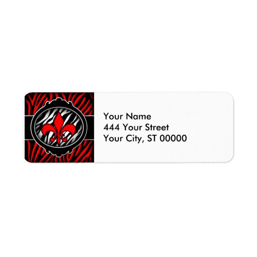 邪悪な赤いゼブラ（紋章の）フラ・ダ・リ記号 ラベル (正面)