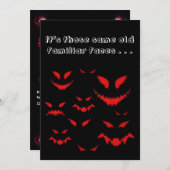 邪悪な赤い顔ズオンブラッククリープハロウィーン 招待状 (正面/裏面)