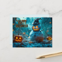 邪悪な雪だるまとカボチャのハロウィン