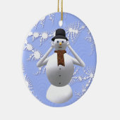 邪悪な雪だるまのクリスマスツリーの装飾を聞かないで下さい セラミックオーナメント (右)