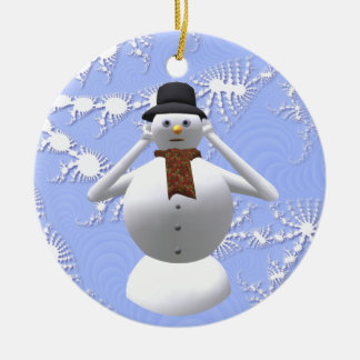 邪悪な雪だるまのクリスマスツリーの装飾を聞かないで下さい セラミックオーナメント