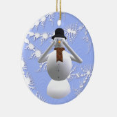 邪悪な雪だるまのクリスマスツリーの装飾を見ないで下さい セラミックオーナメント (右)