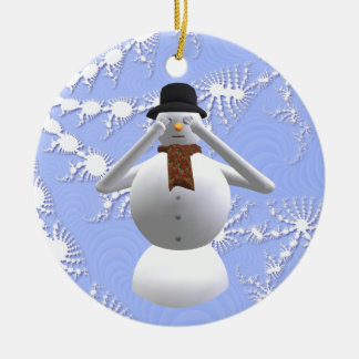 邪悪な雪だるまのクリスマスツリーの装飾を見ないで下さい セラミックオーナメント