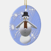 邪悪な雪だるまのクリスマスツリーの装飾を話さないで下さい セラミックオーナメント (右)