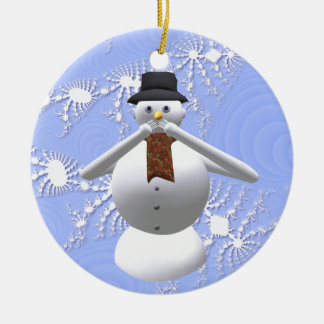 邪悪な雪だるまのクリスマスツリーの装飾を話さないで下さい セラミックオーナメント