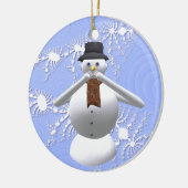邪悪な雪だるまのクリスマスツリーの装飾を話さないで下さい セラミックオーナメント (左)