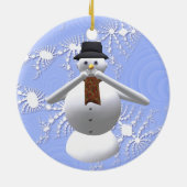 邪悪な雪だるまのクリスマスツリーの装飾を話さないで下さい セラミックオーナメント (裏面)