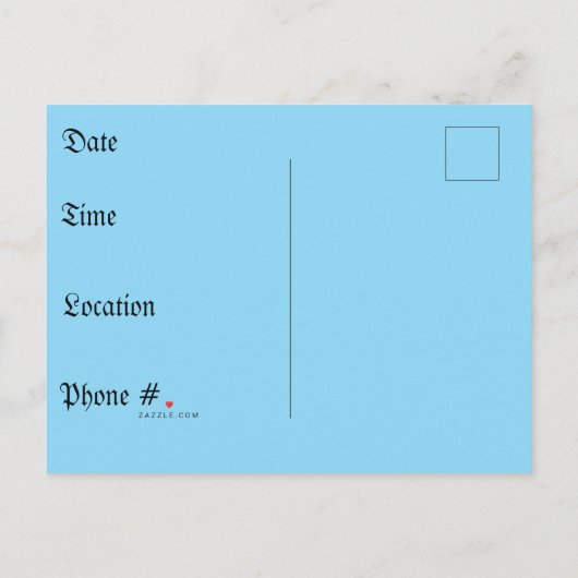 邪悪な青い目の猫 インビテーションポストカード (裏面)