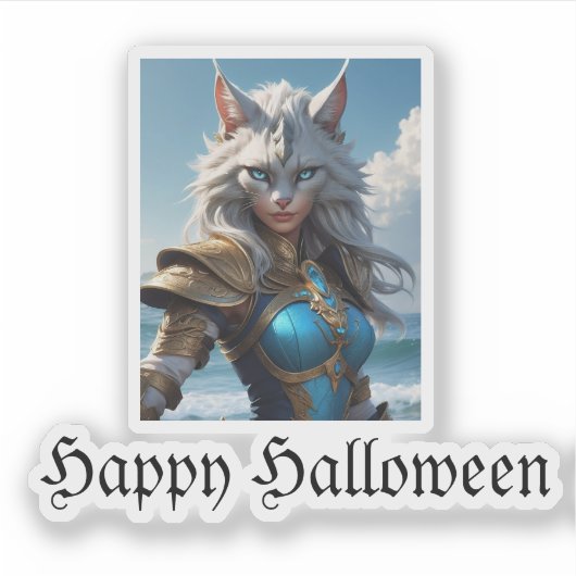 邪悪な青い目の猫 シール (正面)