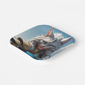 邪悪な青い目の猫 ペーパープレート (傾斜あり)