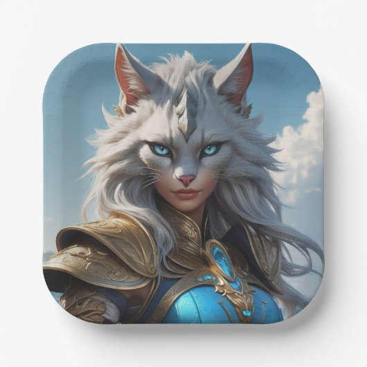 邪悪な青い目の猫 ペーパープレート (正面)