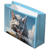 邪悪な青い目の猫 ラージペーパーバッグ (正面アングル)