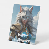 邪悪な青い目の猫 台座サイン (正面)