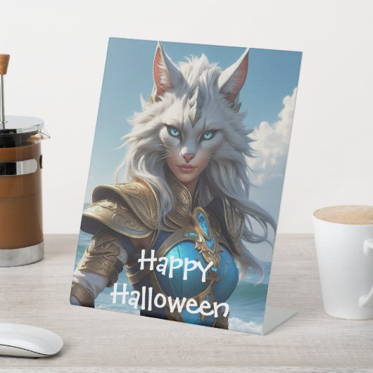 邪悪な青い目の猫 台座サイン (インサイチュ)