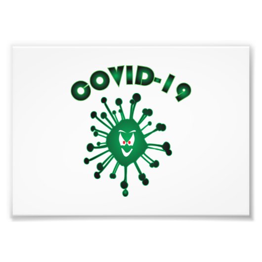 邪悪な顔ウイルス感染Covid 19 フォトプリント (正面)