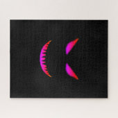 邪悪な顔懸命難しい挑戦的ピンクブラック ジグソーパズル (横)