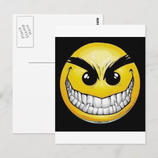 邪悪な顔 ポストカード (正面/裏面)