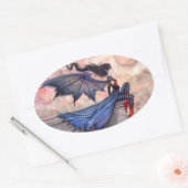 邪悪な風のゴシック様式の吸血鬼の妖精のステッカー 楕円形シール (封筒)