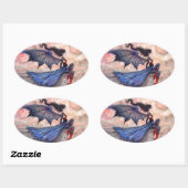 邪悪な風のゴシック様式の吸血鬼の妖精のステッカー 楕円形シール (シート)