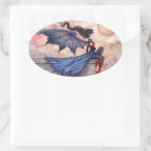 邪悪な風のゴシック様式の吸血鬼の妖精のステッカー 楕円形シール (バッグ)