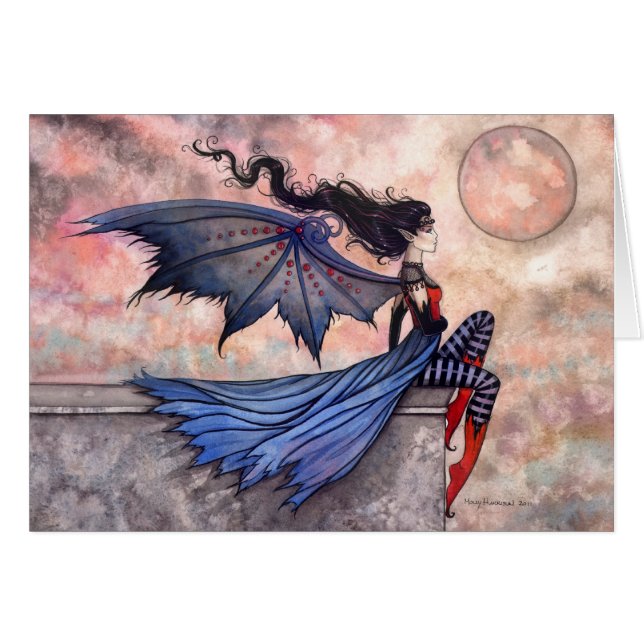 邪悪な風ゴシックの妖精ヴァンパイアのカード (正面横)