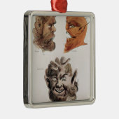 邪悪な鬼の頭部 メタルオーナメント (右)