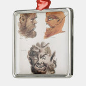 邪悪な鬼の頭部 メタルオーナメント (左)