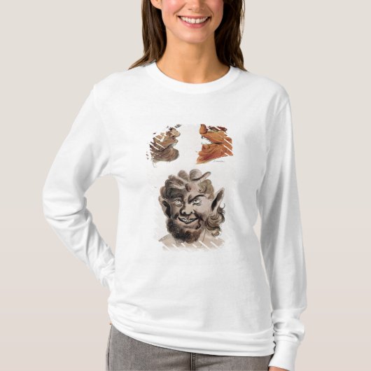 邪悪な鬼の頭部 Tシャツ (正面)