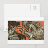 邪悪な魔女とフクロウ ポストカード (正面/裏面)