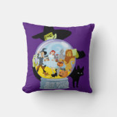 邪悪な魔女のクリスタルボールのハロウィン クッション (正面)