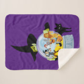 邪悪な魔女のクリスタルボールのハロウィン シェルパブランケット (正面(横))