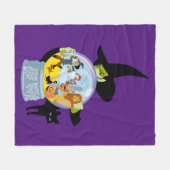 邪悪な魔女のクリスタルボールのハロウィン フリースブランケット (正面(横))